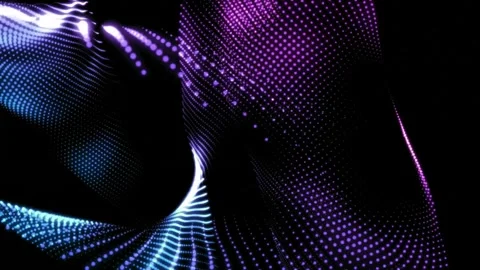 Abstract waves of light particles flowing in dark space motion. Stock Footage 342421272