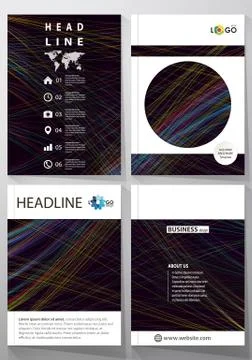 Abstract waves, lines and curves. Dark color background. Motion design. Busin 스톡 일러스트