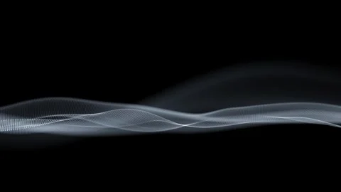 Abstract waves loop motion on clean black background Stock Footage 345681798