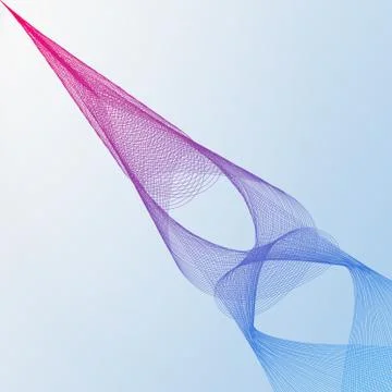 Abstract waves of the many colored lines. Wavy stripes on light blue background Stock Illustration