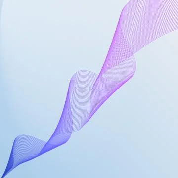 Abstract waves of the many colored lines. Wavy stripes on light blue background Stock Illustration