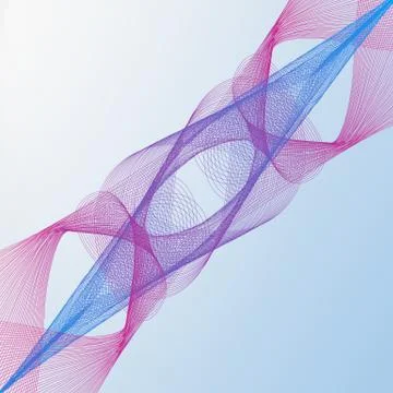 Abstract waves of the many colored lines. Wavy stripes on light blue background Stock Illustration