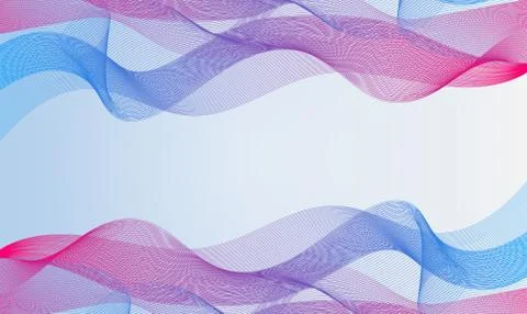 Abstract waves of the many colored lines. Wavy stripes on light blue background Stock Illustration