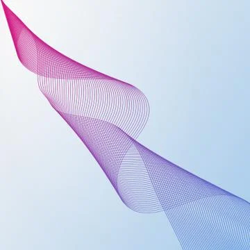 Abstract waves of the many colored lines. Wavy stripes on light blue background Stock Illustration
