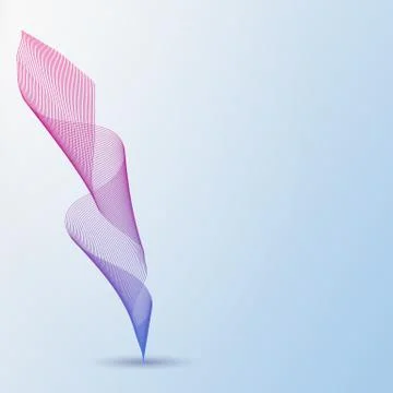 Abstract waves of the many colored lines. Wavy stripes on light blue background Stock Illustration