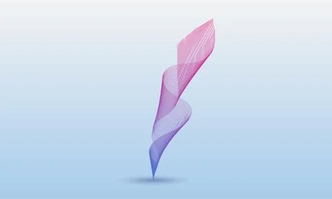 Abstract waves of the many colored lines. Wavy stripes on light blue background Stock Illustration