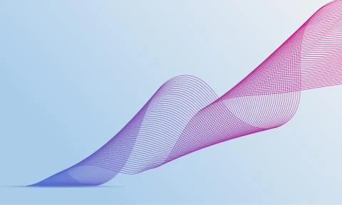 Abstract waves of the many colored lines. Wavy stripes on light blue background Stockillustratie