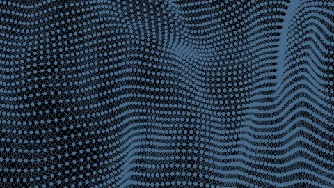 Abstract waves in motion with blue lines and dots Stock Footage 112627061
