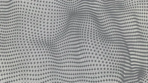 Abstract waves in motion with lines and gray dots on a light background Stock Footage 111819705