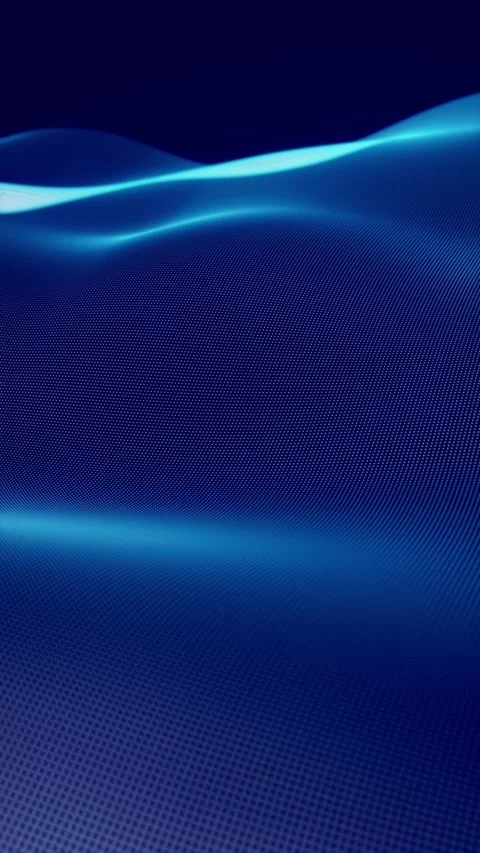 Abstract waves moving across a dark blue background looped. Stock Footage 345670610