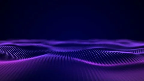 Abstract waves oscillation. Abstract glowing digital cyber wave made partic.. Stock Illustration