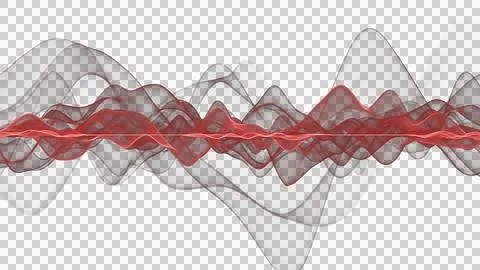 Abstract waves. Oscillation. Audio waveform. Futuristic waves visualization. Stock Illustration