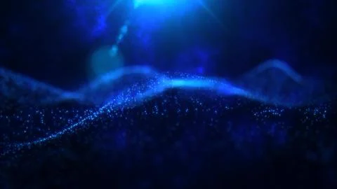 Abstract waves from particles and dots of energetic magic with the effect o.. 스톡 일러스트