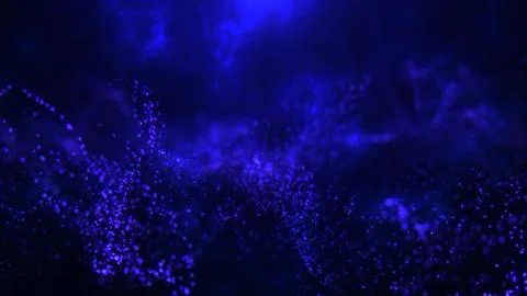 Abstract waves from particles and dots of energetic magic with the effect o.. Illustrazione stock
