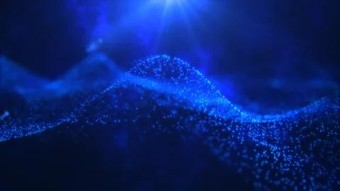 Abstract waves from particles and dots of energetic magic with the effect o.. Stock Illustration