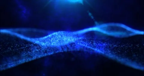 Abstract waves from particles and dots of energetic magic with the effect o.. Stock Photos