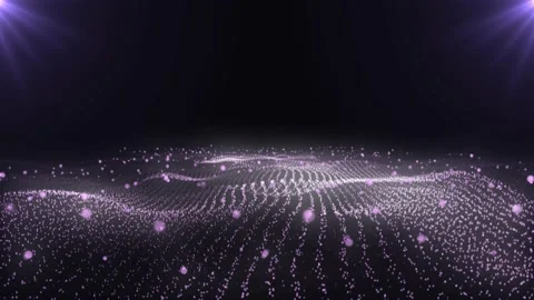 Abstract waves particles over dark background. Stock Footage 233743410