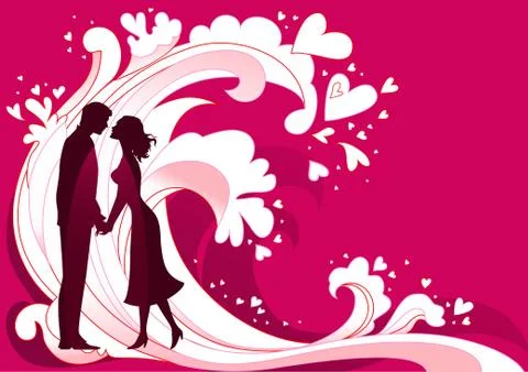 Abstract waves of passion Stock Illustration