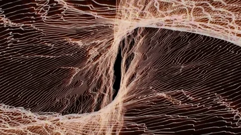 Abstract waves of red color on a black background slow motion Stock Footage 242579276