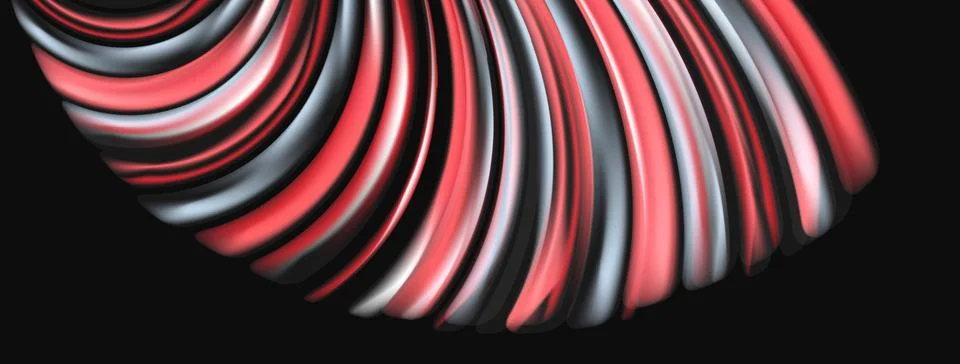 Abstract waves, red, gray tones create dynamic curved form. Smooth surface 스톡 일러스트