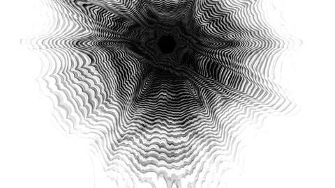 Abstract waves ripple inward from a stark white void Ilustração Stock