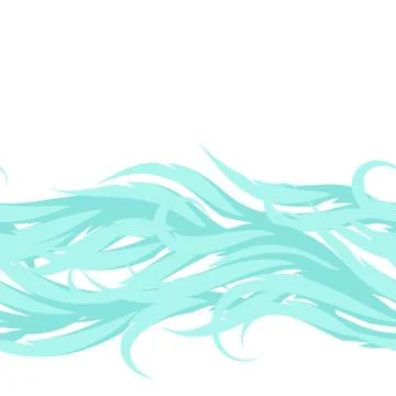 Abstract waves seamless pattern. Decorative swirly ornament with flowing water Illustrazione stock