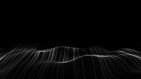 Abstract waves seamlessly flowing with soft light and bokeh. White and blac.. Stock Footage 317445295