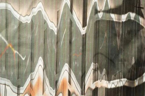 Abstract waves shape created using the photocopy art technique Stock Illustration