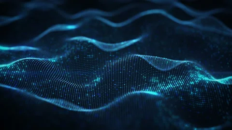 Abstract waves shape of dots seamless loop 3D animation 4k 4096x2304 Stock Footage 91073863