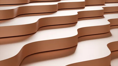 Abstract Waves in Smooth Brown Curves Showcasing Texture and Modern Design Stock Footage 320245002