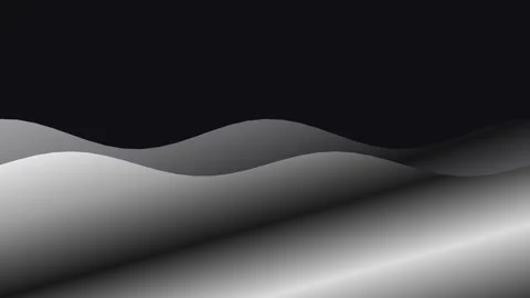Abstract waves of smooth gray gradients against a solid black background Video stock 336263512