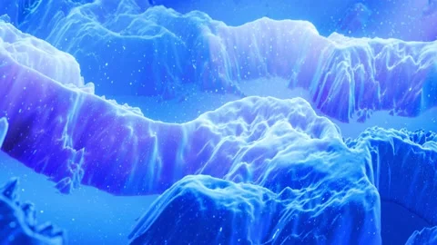 Abstract waves of soft blue matte material with light inner glow and glitters on Stock Footage 137495448