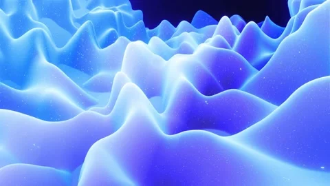 Abstract waves of soft blue matte material with light inner glow and glitters on Stock Footage 137495730