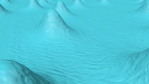 Abstract waves of soft blue matte material with light inner glow and glitters on Video stock 278391212