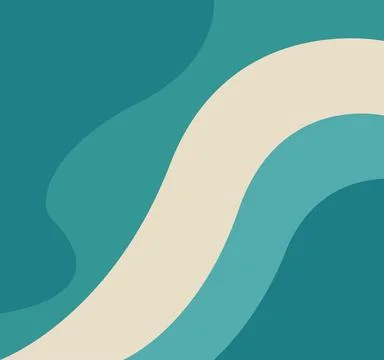 Abstract waves in tranquil teal hues evoke calm and modern design. Stock Illustration