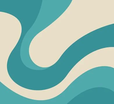 Abstract waves in tranquil teal hues evoke calm and modern design. Stock Illustration