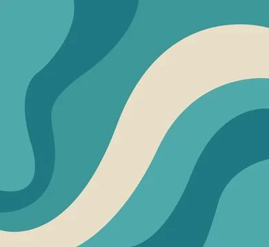 Abstract waves in tranquil teal hues evoke calm and modern design. Stock Illustration