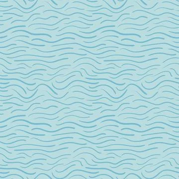 Abstract waves, trendy seamless pattern. Vector background with texture of se Stock Illustration