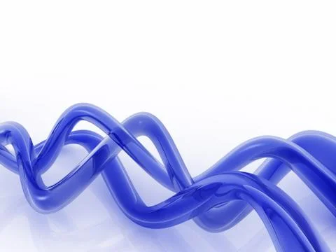 Abstract waves tubes over white background Stock Illustration