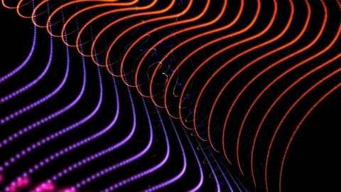 Abstract Waves of Vibrant Colored Lines in Motion and Pattern Stock Footage 295629559