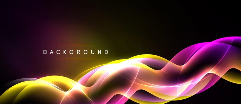 Abstract waves, vibrant colors, dynamic flow. Background features smooth 库存插图