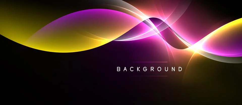 Abstract waves, vibrant colors, dynamic light effects. Background features 스톡 일러스트