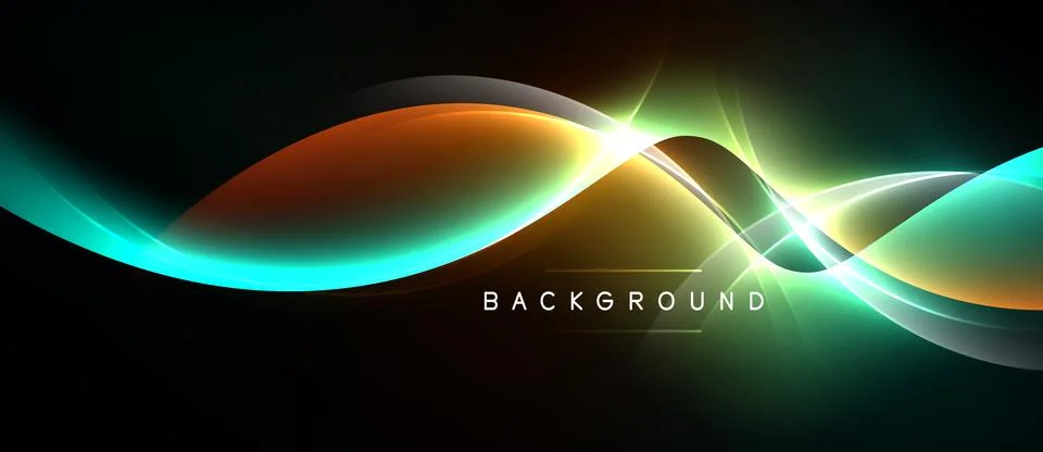 Abstract waves, vibrant colors, dynamic light effects. Modern design, smooth Stock Illustration