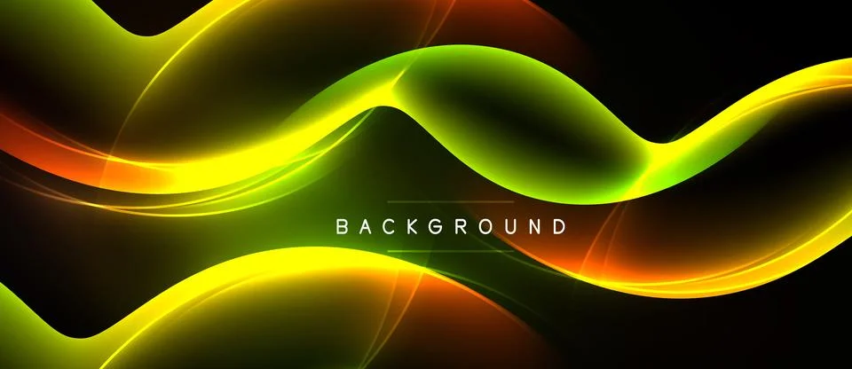 Abstract waves, vibrant colors, dynamic flow. Smooth gradients create luminou Ilustración de archivo