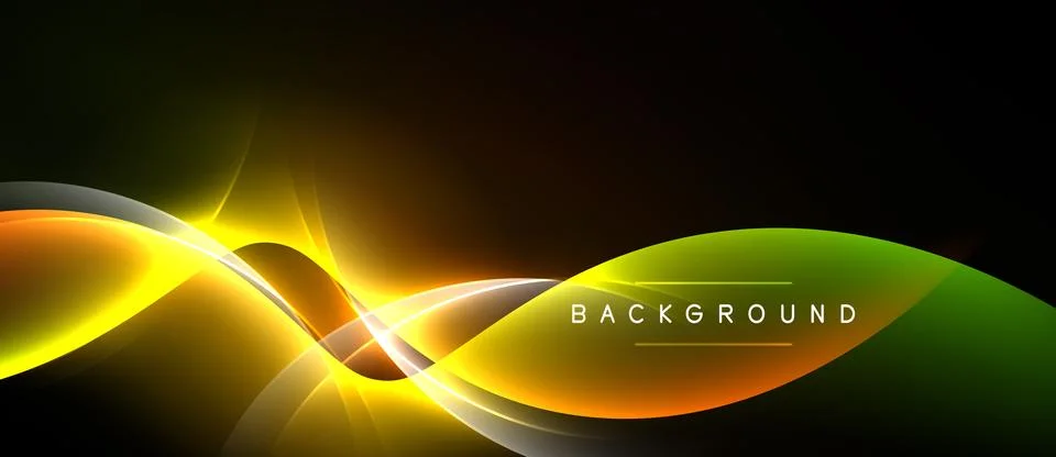 Abstract waves, vibrant colors, dynamic light effects. Background features Illustrazione stock
