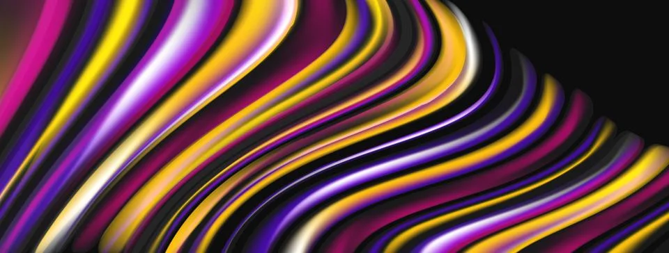 Abstract waves, vibrant colors, dynamic flow. Smooth curves create modern v.. Stock Illustration