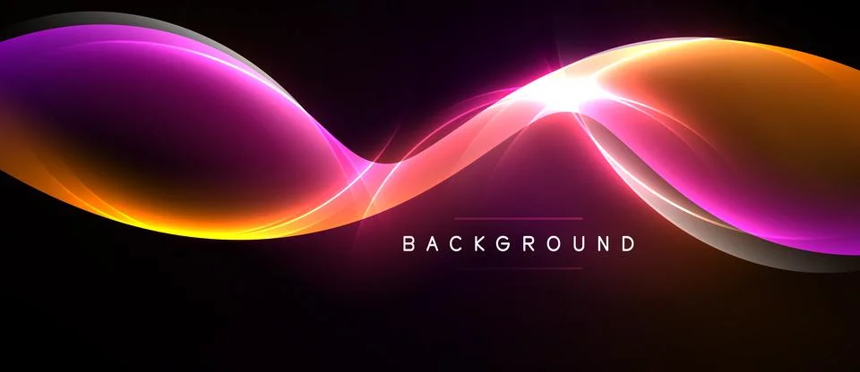 Abstract waves, vibrant colors, dynamic light effects. Smooth gradients creat Ilustración de archivo
