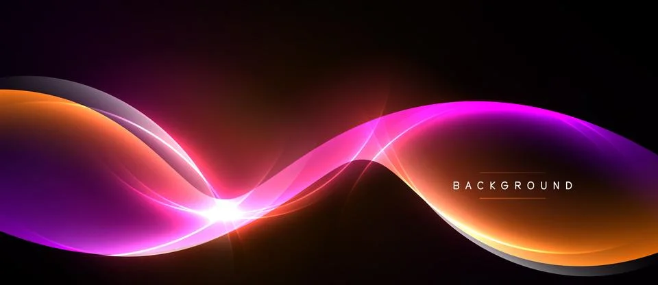 Abstract waves, vibrant colors, dynamic light effects. Smooth gradients creat Ilustración de archivo