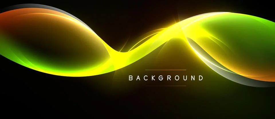 Abstract waves, vibrant colors, dynamic flow. Smooth gradients create luminou Ilustración de archivo