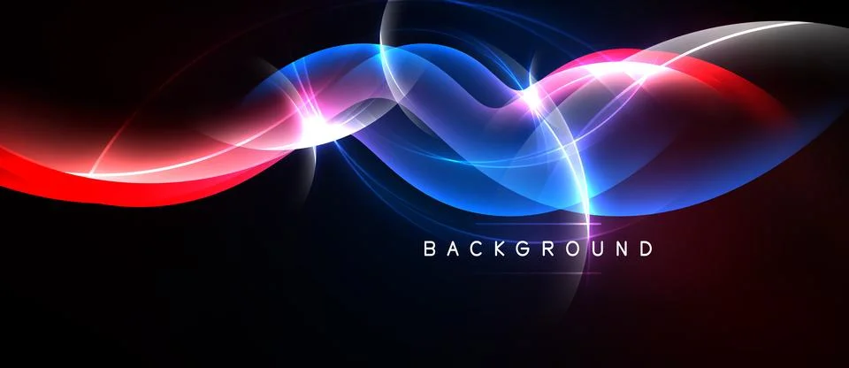 Abstract waves, vibrant colors, dynamic light effects. Background features 스톡 일러스트